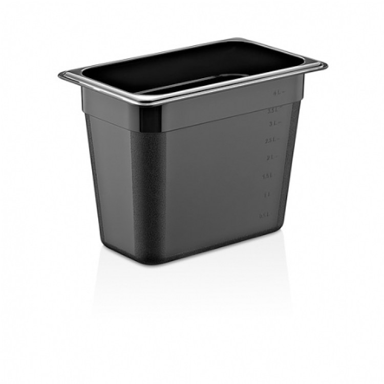 Гастроємність GastroPlast GN 1/3 h 200 мм полікарбонат чорна GNP-13200/B