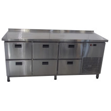 Холодильний стіл 6 ящиків з бортом Tehma 1860х600х850 1349