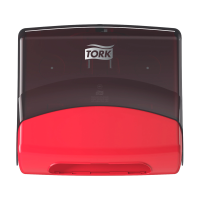 Настенный диспенсер TORK для протирочных материалов в салфетках красный/черный