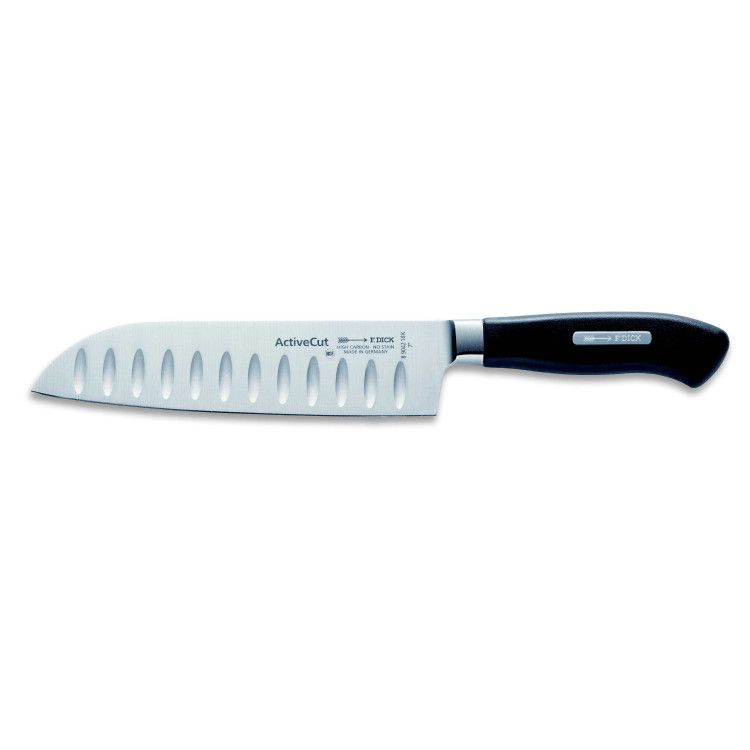 Ніж Сантоку DICK ActiveCut 180 мм з насічками чорний 8904218K