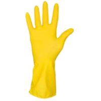 Перчатки хозяйственные без пудры желтые gloves3