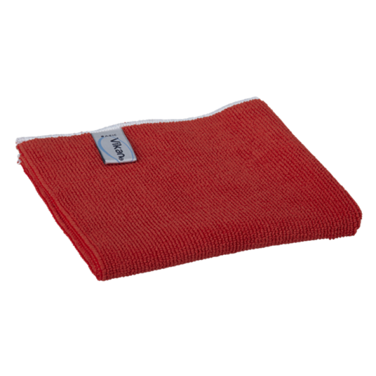 Салфетка Basic Vikan из микрофибры 400х400 мм красная 691144