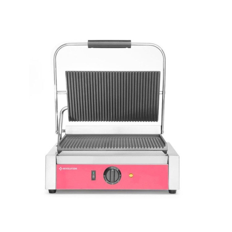 Гриль контактний Panini верхня та нижня поверхня рифлені - 230V / 2200W - 410x305x(H)210 mm