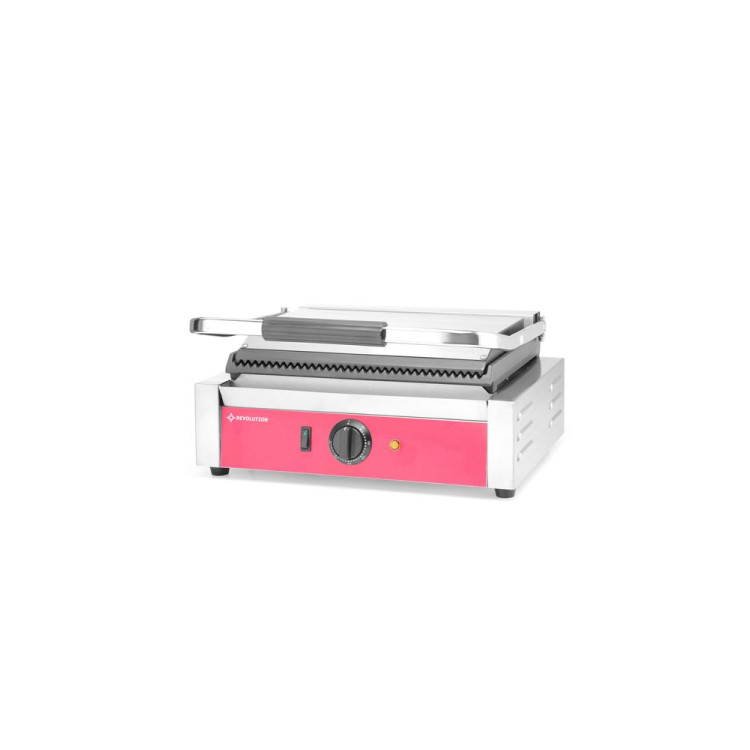 Гриль контактний Panini верхня та нижня поверхня рифлені - 230V / 2200W - 410x305x(H)210 mm