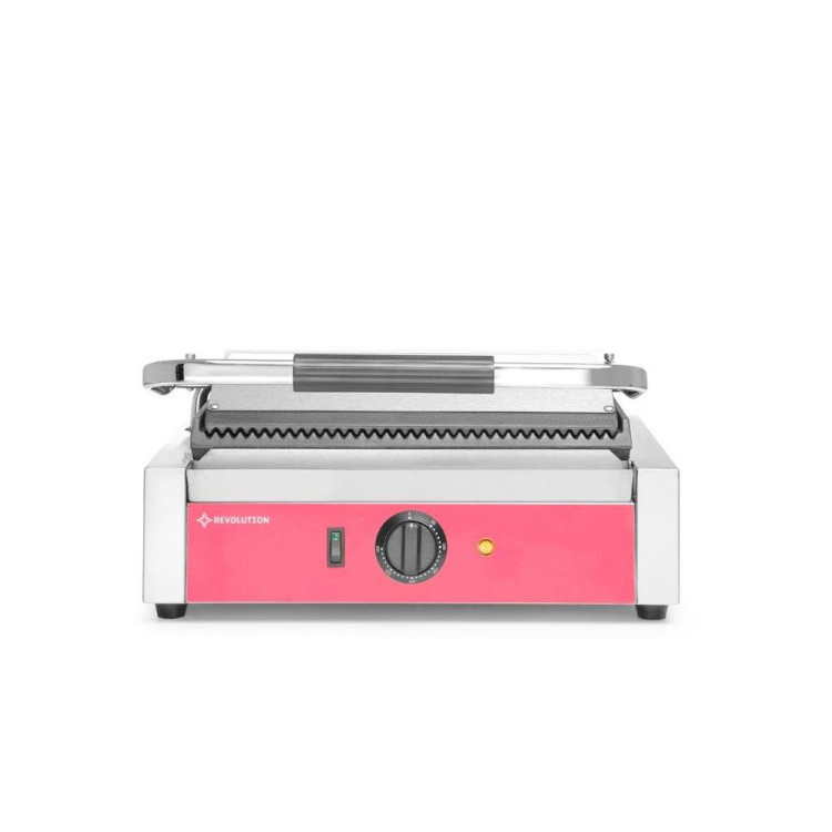 Гриль контактний Panini верхня та нижня поверхня рифлені - 230V / 2200W - 410x305x(H)210 mm