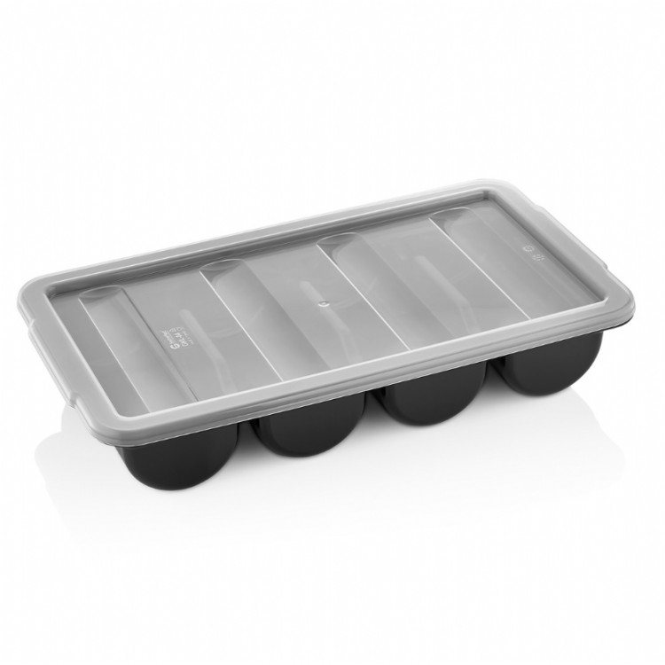 Кришка для контейнера столових приборів GastroPlast GK-04Gr 4 відділення прозора GKL--0004