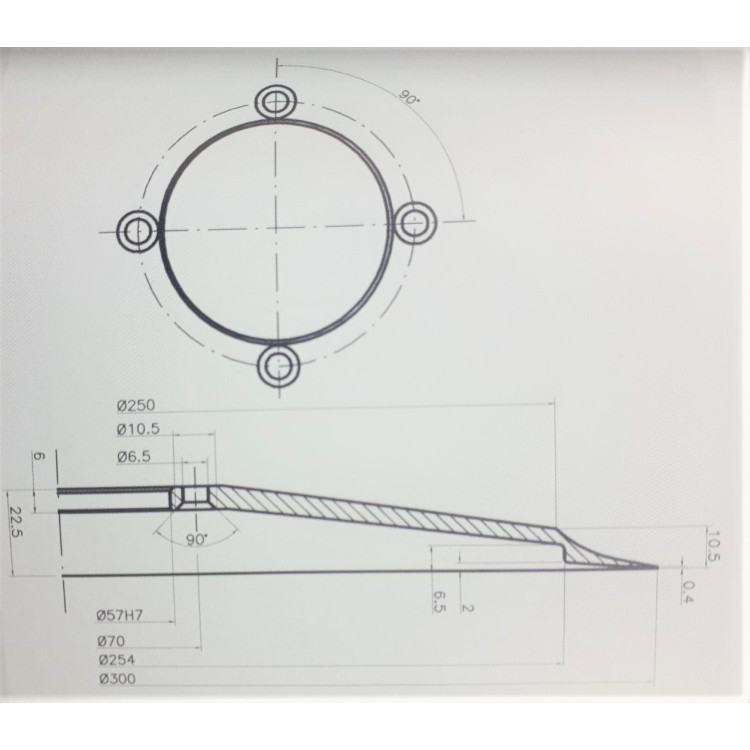 Нож для слайсера SIRMAN/CELME нержавеющая сталь 300 мм E4 300mm