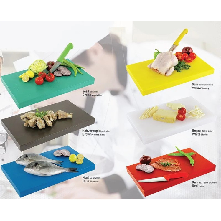 Дошка обробна Yelkar Plastik 400х600х40 мм гострі краї HACCP синя YP 1505 Blue