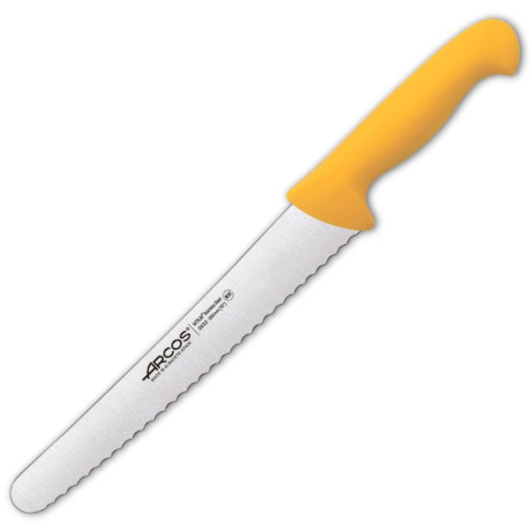 Нож кондитерский Arcos 2900 зубчатый 250 мм желтый 293200