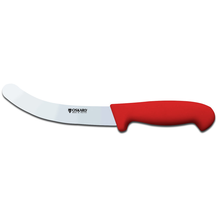 Ніж обробний OSKARD 175 мм вигнуте лезо червоний NK 015 czerwone