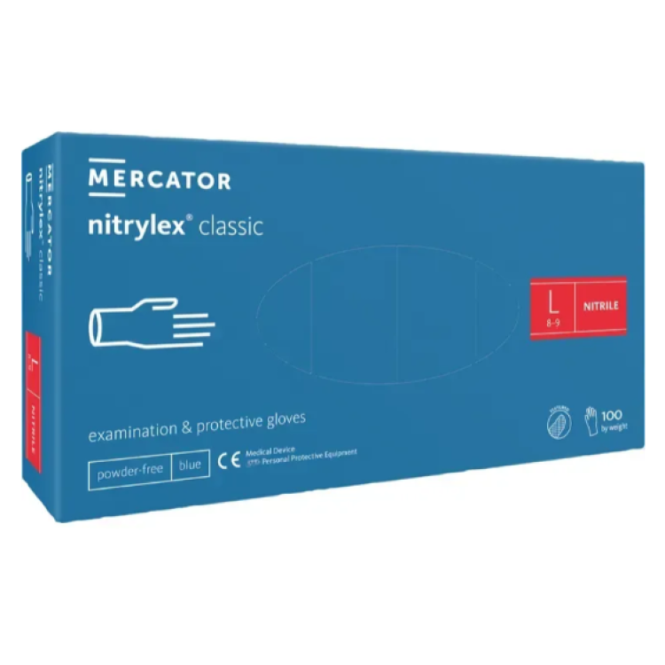 Рукавички нітрилові оглядові NITRYLEX® CLASSIC нестерильні неприпудрені розмір L 50 пар/пач RD30169004