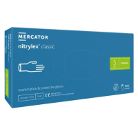 Перчатки нитриловые смотровые NITRYLEX® CLASSIC нестерильные неприпудренные размер S 50 пар/уп