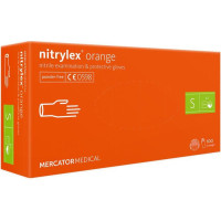 Рукавички NITRYLEX® ORANGE нітрилові оглядові нестерильні неприпудрені розмір S 50 пар/пач