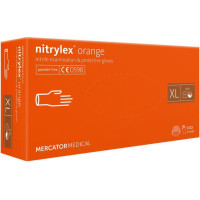 Рукавички NITRYLEX® ORANGE нітрилові оглядові нестерильні неприпудрені розмір XL 50 пар/пач