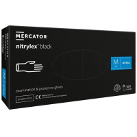 Рукавички Nitrylex® BLACK нітрилові оглядові нестерильні неприпудрені розмір M 50 пар/пач