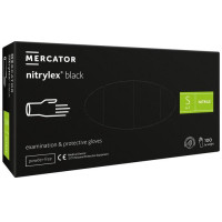 Рукавички Nitrylex® BLACK нітрилові оглядові нестерильні неприпудрені розмір S 50 пар/пач