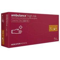 Рукавички латексні оглядові AMBULANCE® High Risk нестерильні неприпудрені розмір XL 25 пар/пач RD10011005