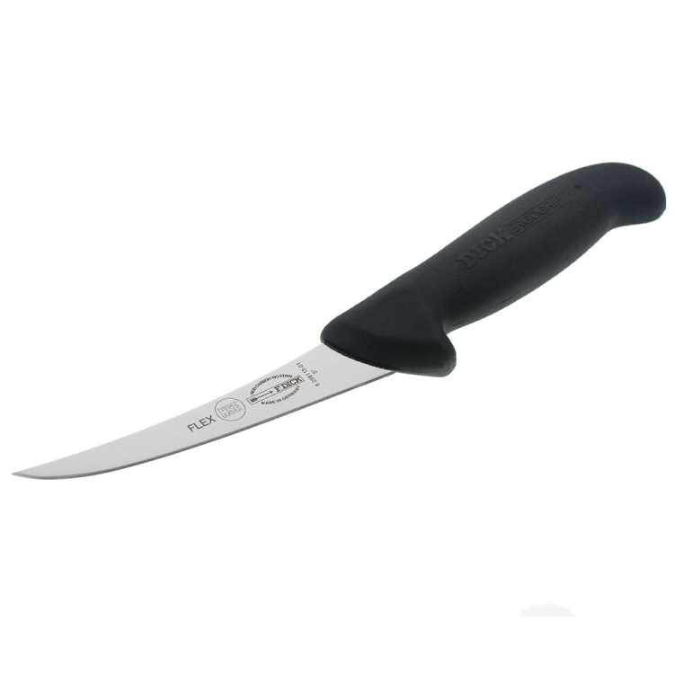 Ніж обвалювальний DICK ErgoGrip 130 мм гнучкий вигнуте лезо чорний 82981130-01