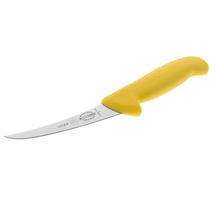 Ніж обвалювальний Dick ErgoGrip 130 мм напівгнучкий вигнуте лезо жовтий 82982130-02