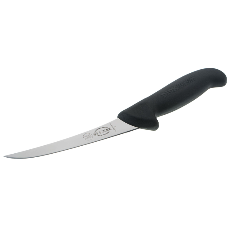 Ніж обвалювальний DICK ErgoGrip 150 мм жорсткий вигнуте лезо чорний 82991150-01