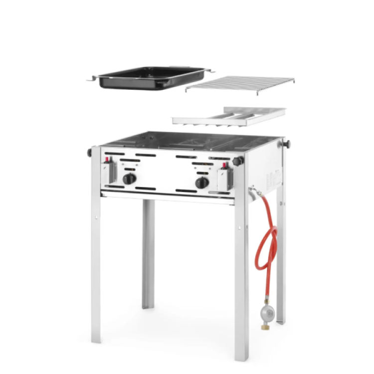 Гриль газовий Roast-Master Maxi 50/50 Hendi 11kW 850x675x(H)600 мм 154540