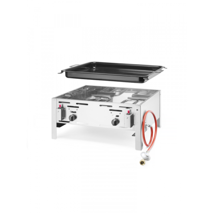 Сковорода газова Bake Master MAXI GN2/1 - настільна 9,2кВт 650x540x300(H) мм 154618 Hendi