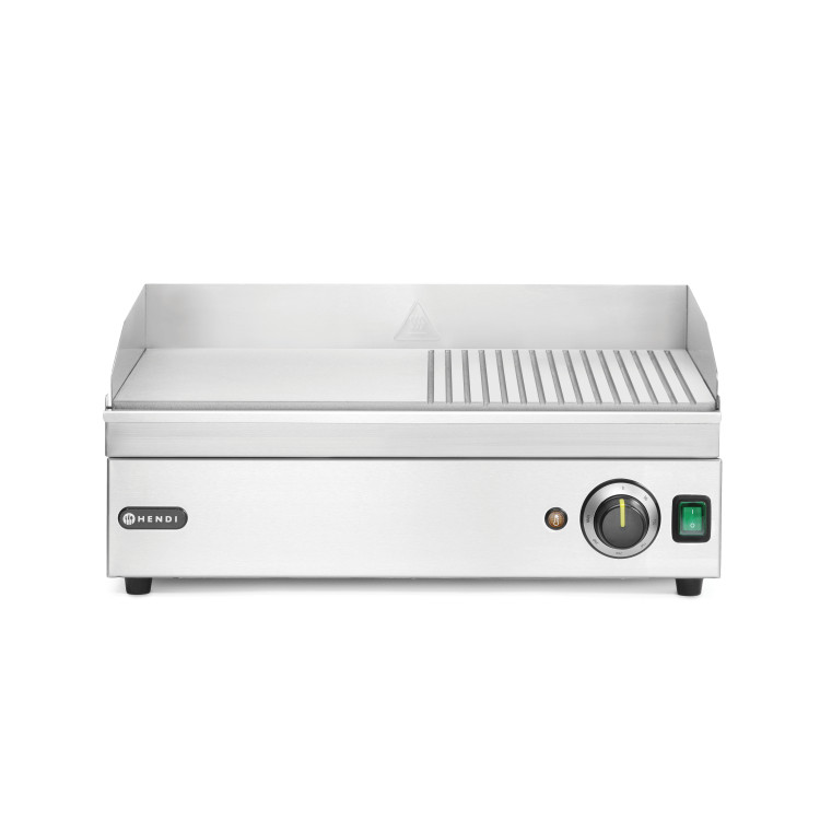 Поверхня для смаження-гриль - 1/2 - гладка 1/2 - рифлена - Kitchen Line 20-240В/2400Вт 527х404х(В)233 мм 154946 Hendi