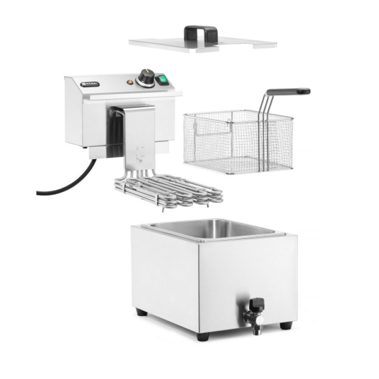 Фритюрниця XL Profi Line із зливним краном ручна 10 л 400 В 6600 Вт 302x687x(В)375 мм 209424 Hendi