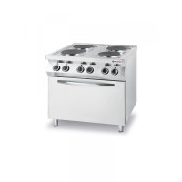 Плита электрическая 4-х конфорочная Kitchen Line с электрическим конвекционным шкафом для жарки GN 1/1 225936 Hendi