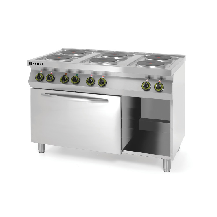 Плита електрична 6-ти конфоркова Kitchen Line з електричною конвекційною духовою шафою GN 1/1 226247 Hendi