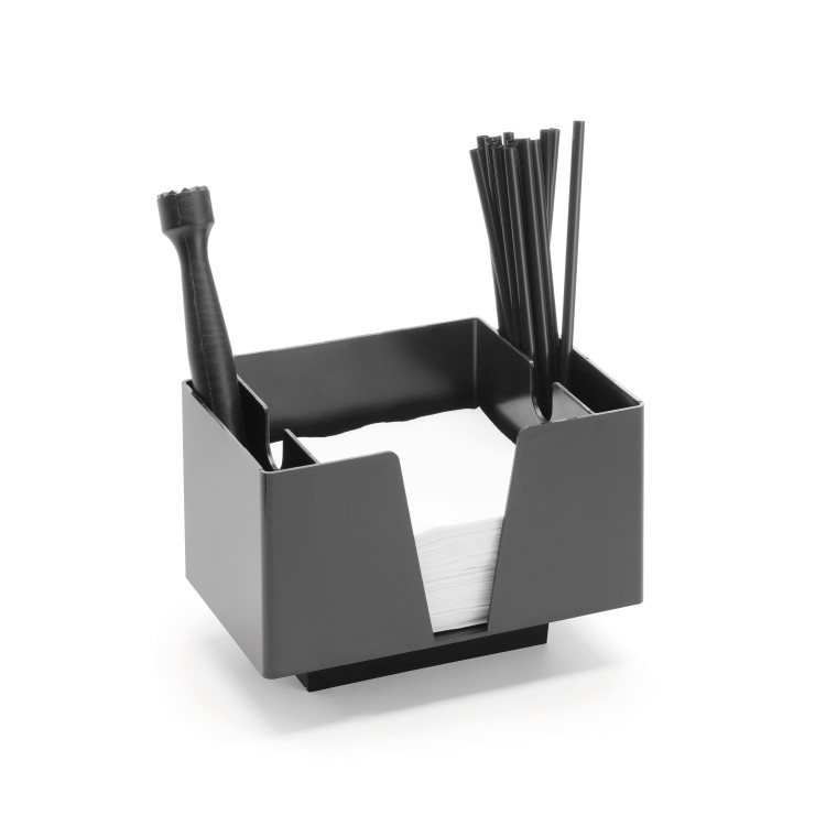 Серветниця з 3 відділеннями Bar up чорний 193x143x(H)136 мм 596890 Hendi