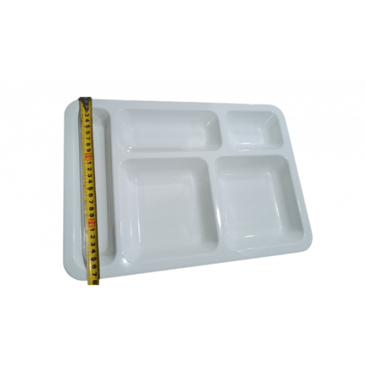 Піднос для їжі, 5 секцій, 379х298 мм GSS--0001 Gastro Plast PC Білий