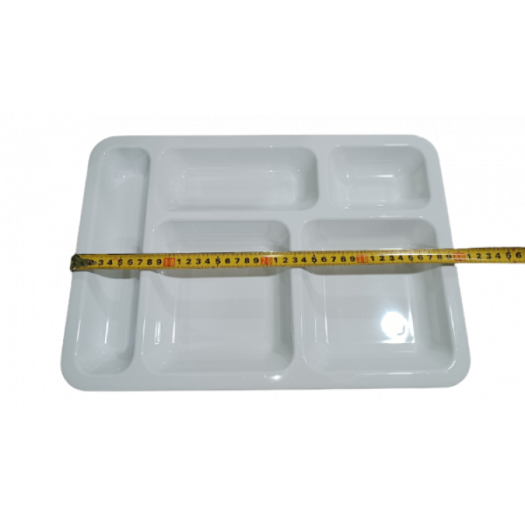 Піднос для їжі, 5 секцій, 379х298 мм GSS--0001 Gastro Plast PC Білий
