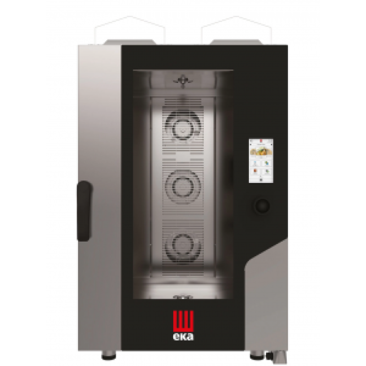 Конвекційно-парова газова духовка Millennial Touch Screen Gastro з системою очищення, 11x GN 1/1 - електронне управління, Tecnoeka, 17,5кВт, 730x850x(H)1230 мм MKF1111GTS Hendi Double