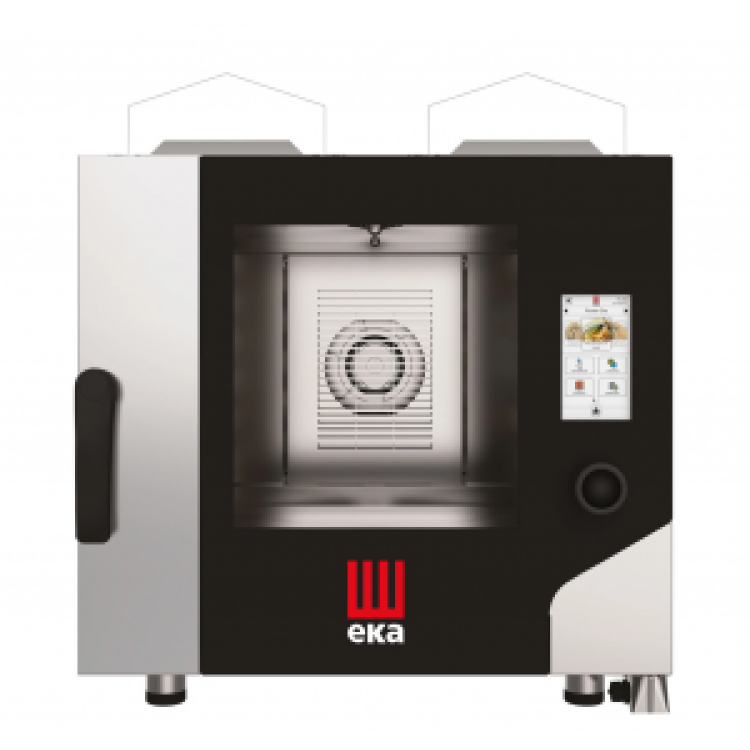Конвекційно-парова газова духовка Millennial Touch Screen Gastro з системою очищення, 5x GN 1/1 - електронне управління, Tecnoeka, 9,3 кВт, 730x850x(H)800 мм MKF511GTS Hendi Double pa