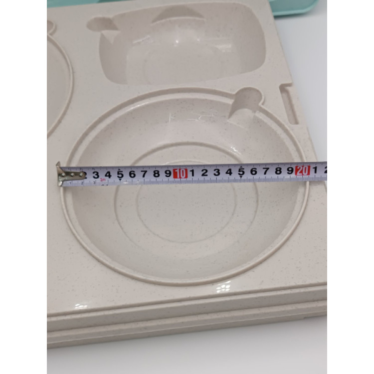 Термопіднос на 5 відділень з замком, 540 x 380 x 120 mm TT--005NL Gastro Plast PE Зелено-кремовий