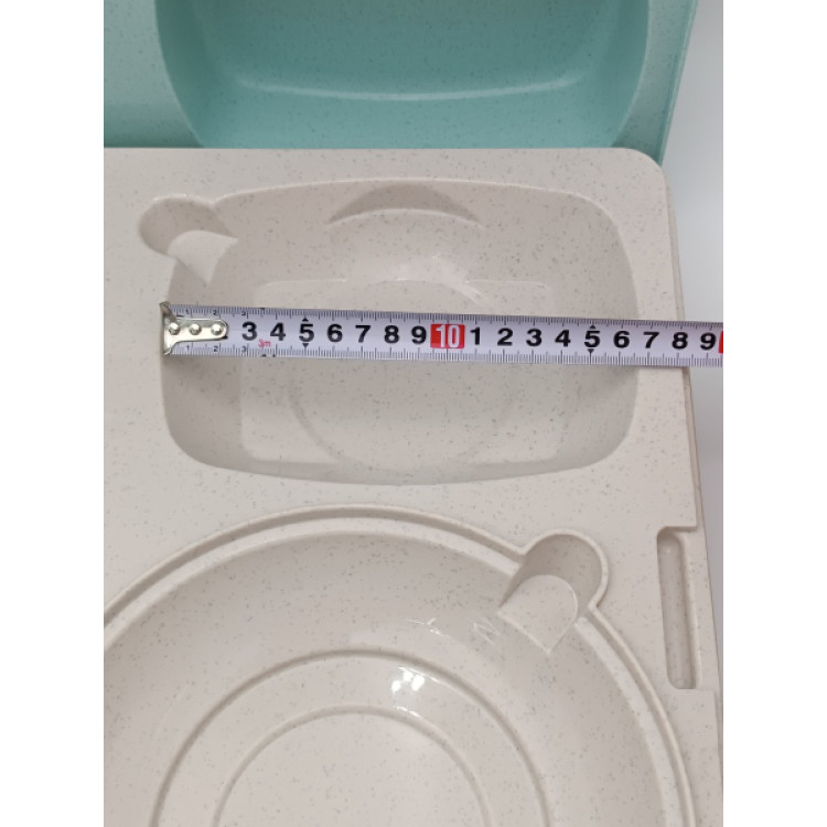 Термопіднос на 5 відділень з замком, 540 x 380 x 120 mm TT--005NL Gastro Plast PE Зелено-кремовий