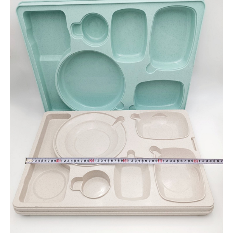 Термопіднос на 6 відділень, 540 x 380 x 120 mm TT--006N Gastro Plast PE Зелено-кремовий