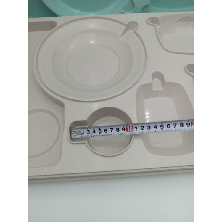 Термопіднос на 6 відділень, 540 x 380 x 120 mm TT--006N Gastro Plast PE Зелено-кремовий