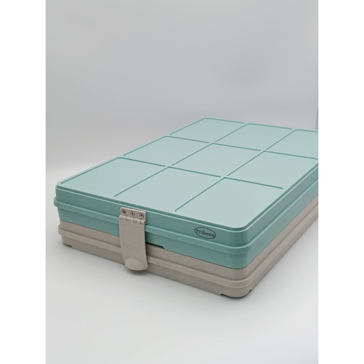 Термопіднос на 6 відділень з замком, 540 x 380 x 120 mm TT--006NL Gastro Plast PE Зелено-кремовий